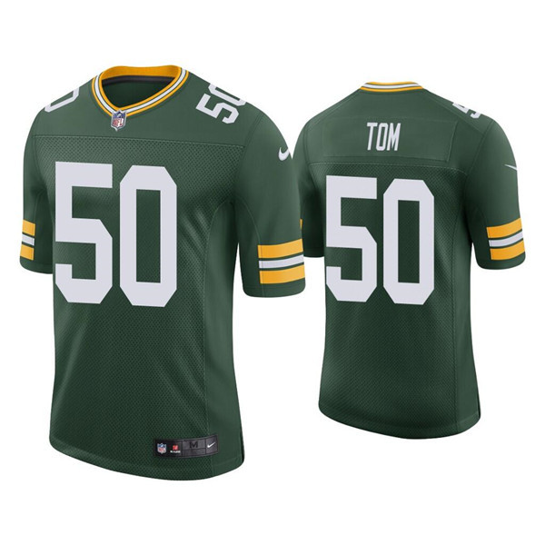 Men's Green Bay Packers #50 Zach Tom Green Stitched Football Jersey